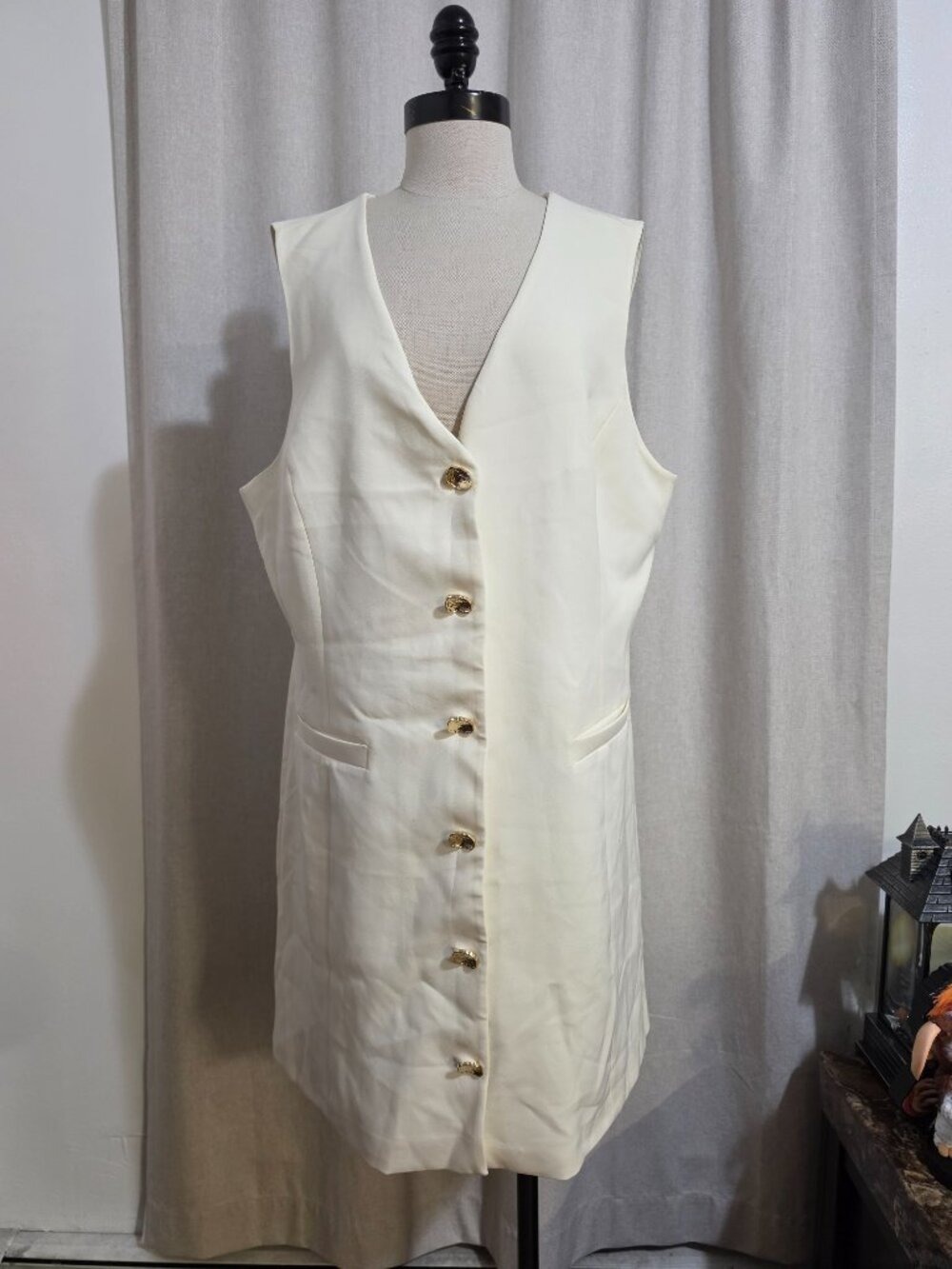 H & M Button up Vest DRESS - Picture 2 of 12